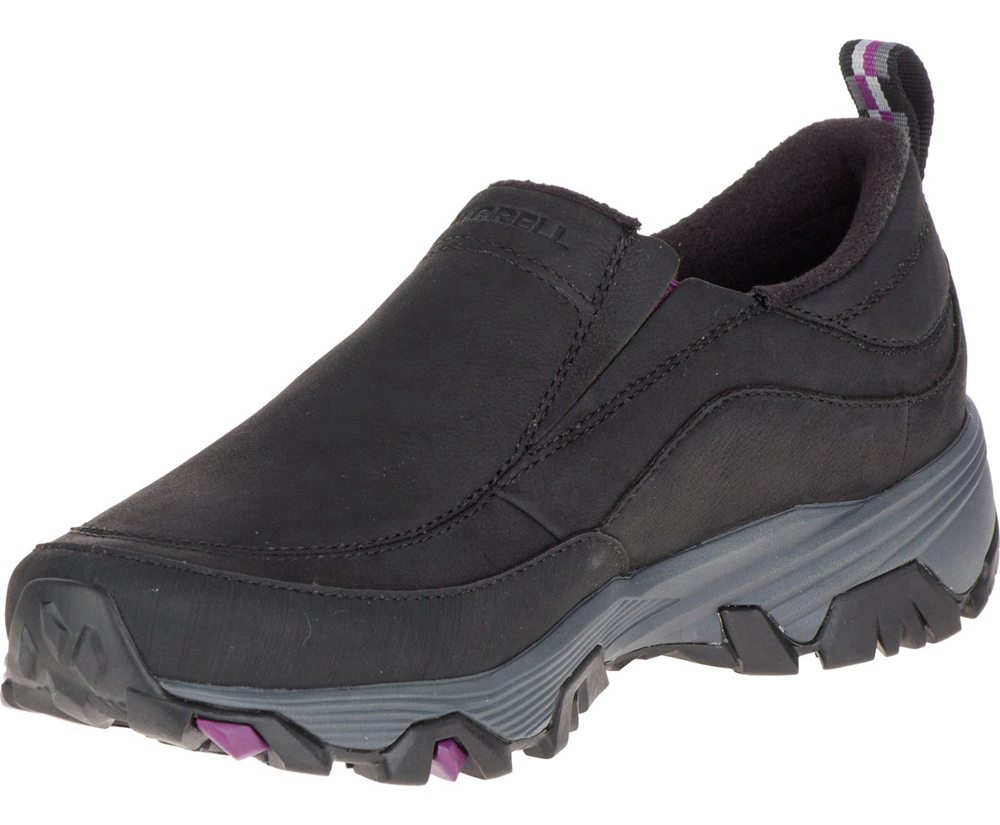 Merrell Slip Ons Black - ColdPack Ice+ Moc Waterproof Wide Width - Womens 18ECVMRAQ
